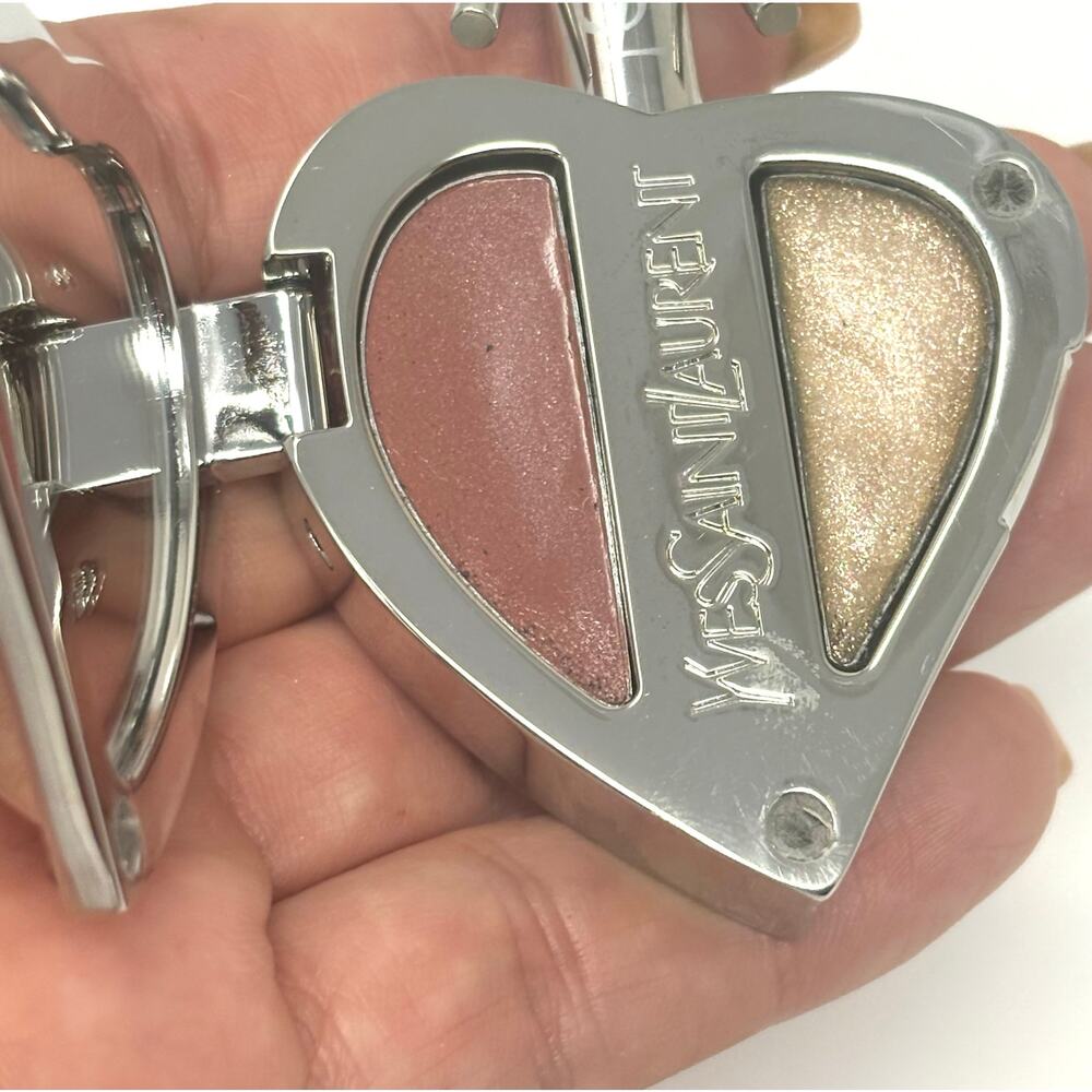 YSL Love Collection Lip Palette – Heart Pendant with Red Crystals & Velvet Pouch